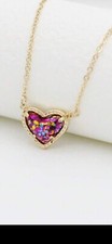 New heart shaped glitter pendant necklace