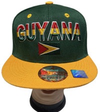 GUYANA FLAG Hip Hop 3D Embroidered Snapback Cap Adjustable Baseball Hat LOT 1-12