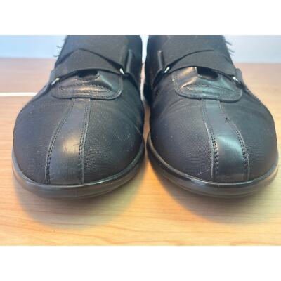 Jaime Mascaro Black Leather and Fabric Cross Strap Casual 