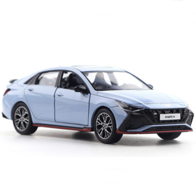 Hyundai Avante N Elantra Diecast 1:38 Mini Car Miniature Display Toy Blue Color