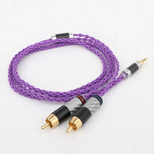 2.5mm 3.5mm 4.4mm 6.35mm to 2 RCA Male Silver Plated Headphone Adaptor Cable DIY - Picture 6 of 6