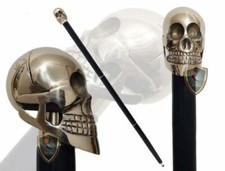 vintage Antique Brass skull head handle wooden cane Walking Stick new handmade