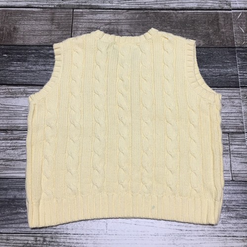 Polo Ralph Lauren Cable Knit Sweater Vest Size 4/4T Yellow 100% Cotton - Picture 4 of 7