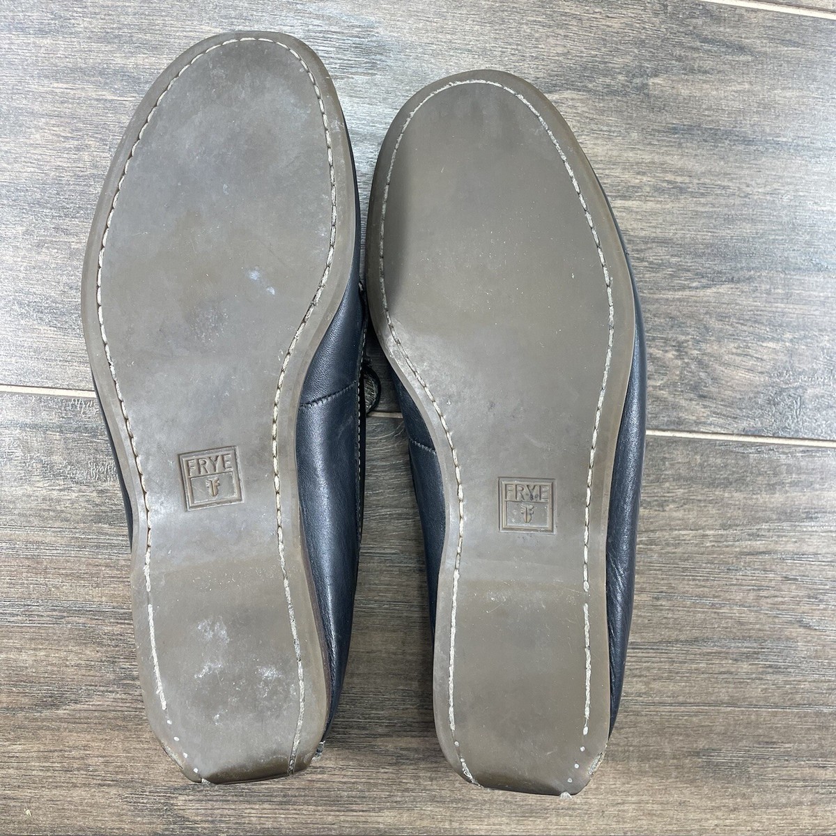 Frye Loafers Shoes Mens 9 Black Pebbled Leather Lewis Ring 