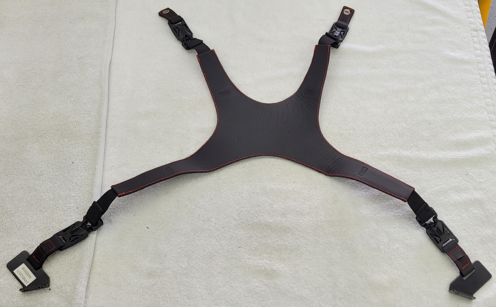 McLaren Luggage Retention Strap Assembly 14NB320CP LEATHER RED STITCHING 720S