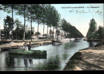 BENNECOURT (78) Barque à l' HOTEL LA GLOTONNIERE 1906