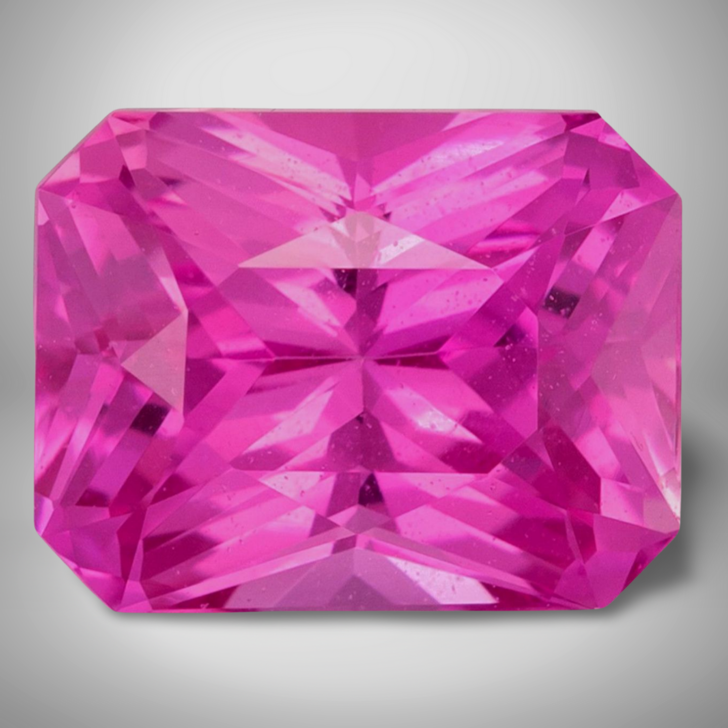 Pink Sapphire Emerald Cut Loose Gemstone 2 Carats 10x8mm Flawless