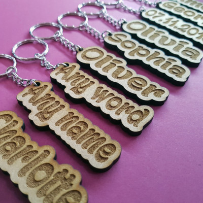 Personalised FROZEN KEYRING KEYCHAIN GIFT ANY NAME SCHOOL Christmas WO