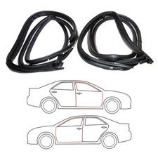 Front Doors Weatherstrip Rubber Seal Pair For 1990-1993 Honda Accord SE DX EX LX