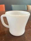 Vtg  Federal Coffee Mug Cup White Milk Glass Heat Proof USA Restaurant D Handle