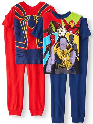Marvel Spider-Man 4 PC Short Sleeve Tight Fit Cotton Pajama Set Boy Size 6