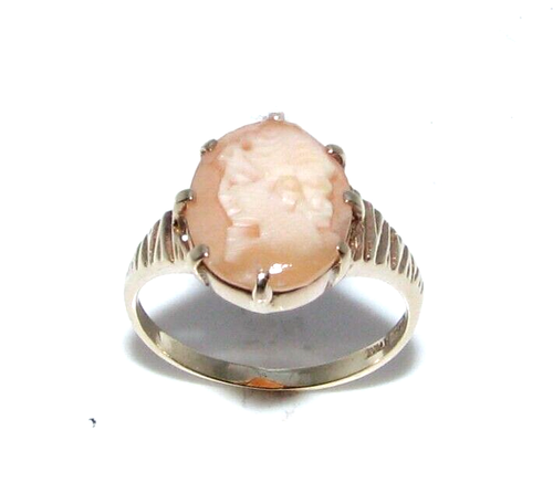 Ladies women's 9ct 9carat yellow gold cameo ring UK size N