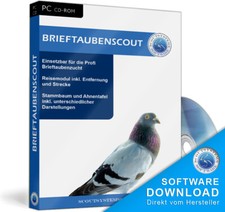Brieftauben,Tauben, Brieftaubenzucht Software als Download zum Sonderpreis!