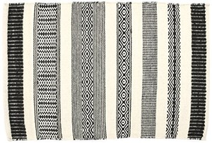 Dettagli Su Creative Carpets Tappeto Etnico In Lana Bianco E Nero Moderno 60 X 90 N3z