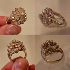 Estate 3 Carat Round Lab Created Diamond Cluster Engagement Ring 14K Gold Finish