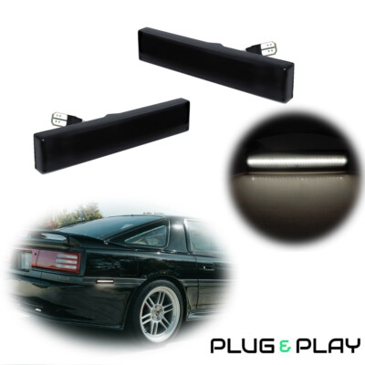 Left+Right White LED Rear Bumper Side Marker Lamp For 86-92 Toyota Supra MK3 A70