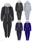 Mens Ladies Plus Size Big Size All In One 1Onesie Plain Hooded Jumpsuit S To 5XL