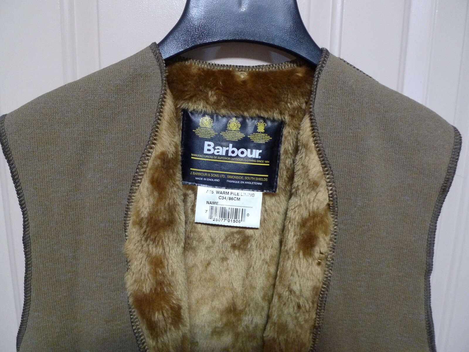 barbour jacket lining