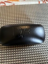 DIANE VON FURSTENBERG EYE GLASSES STORAGE HARD CASE HINGED LID FELT LINNED