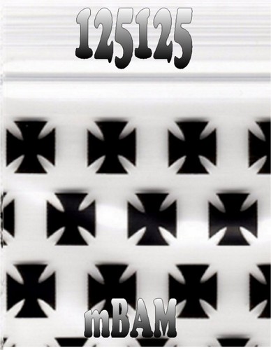 100 PACK BLACK CHOPPER CROSSES 1515 Apple Zip Baggies 1.5x1.5" MINI BAGS - Picture 11 of 12