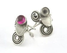  Adjustable Ring Bezel - Antique Silver Plated brass (18mm 7.5US inner size 2837