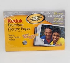 Kodak Photo Paper Premium HIgh Gloss 4X6 Ink Jet Picture 25 Sheets Sealed Box