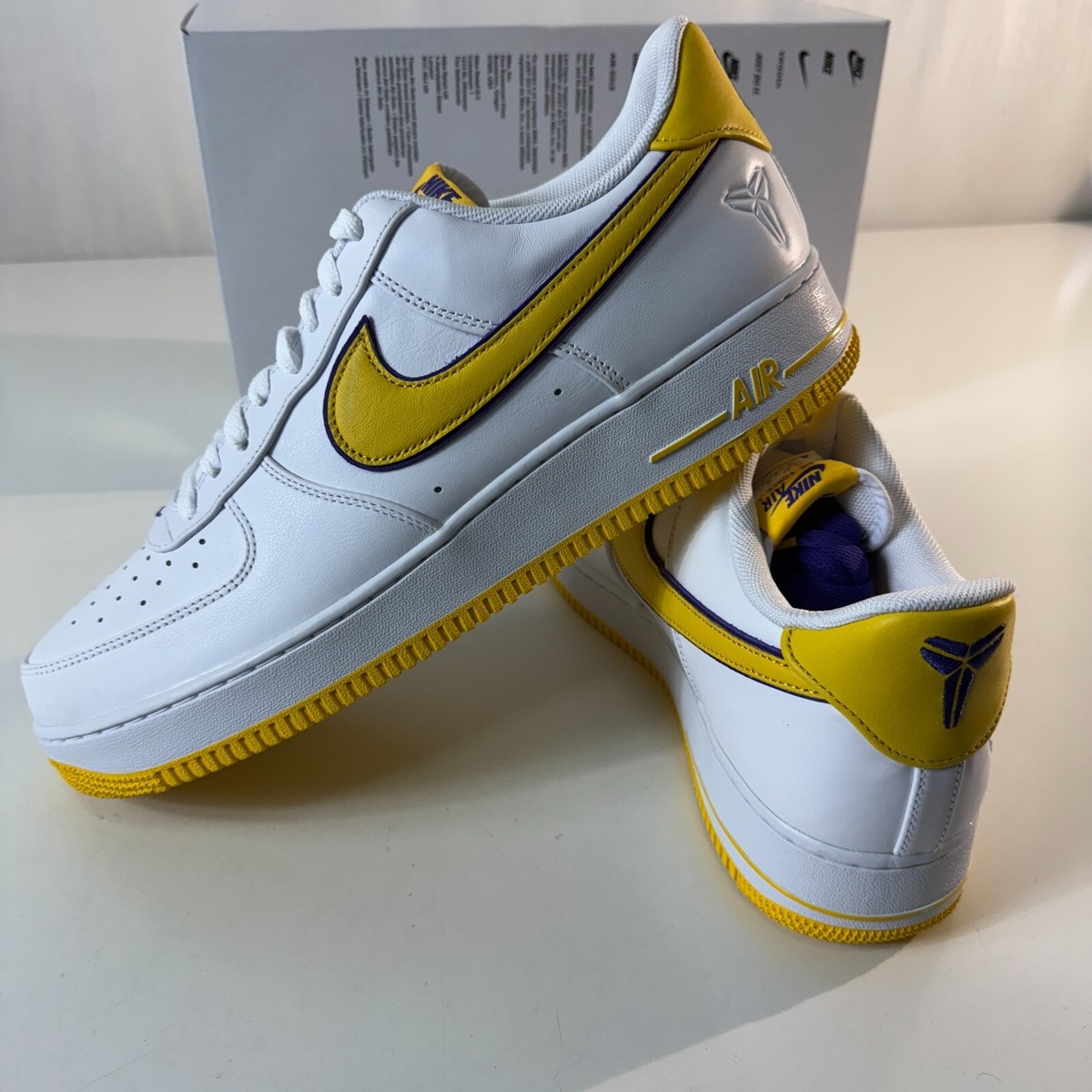 Nike Kobe Bryant x Air Force 1 Low Lakers Home Men's Size 14 NEW