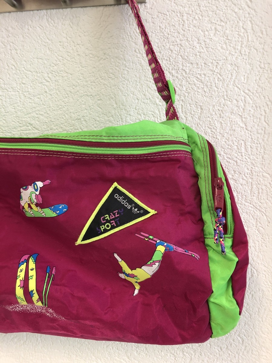 Vintage Adidas Sporttasche Neon Pink Duffle Bag Tasche 90er 80er