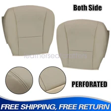 Driver & Passenger Bottom Perforated Seat Cover Tan Fits 2007-2012 Lexus LS460
