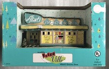 Retroville Albert's Grocery Store Lighted Building MCM Santa's Workbench 60s NEW