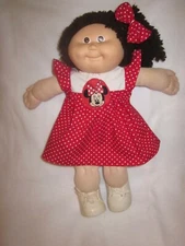 CPK doll clothes/16-18 inch/red polka dot dress/Minnie Mouse/hair bows