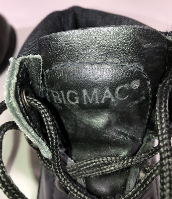 Big Mac Boots Work Leather Black Steel Toe Mens Sz 7 1/2 EE  display picture 3