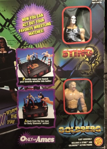 Anello vintage WCW/NWO Ames esclusivo Smash 'N Slam Wrestling con scatola Sting & Goldberg! - Foto 3 di 11