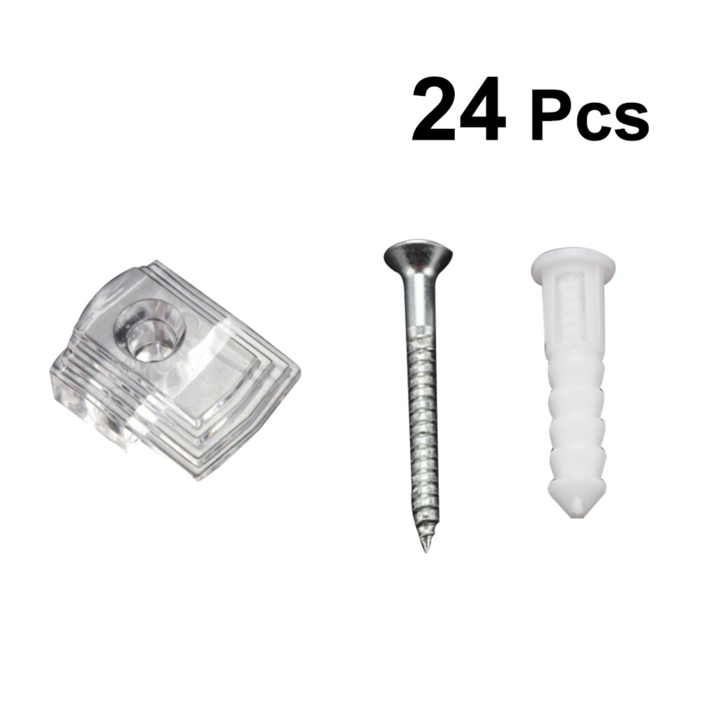 HASTHIP® 20 Pack Mirror Holder Clips Kit Clear Plastic HASTHIP® 20 Pack Mirror Holder Clips Kit Clear Plastic
