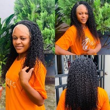 Braided water wave wig made on a full lace wig.length is 18 long..color black.