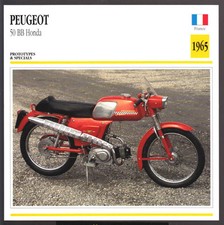 1965 Peugeot 50cc BB Honda Moped Scooter Motorcycle Photo Spec Sheet Info Card