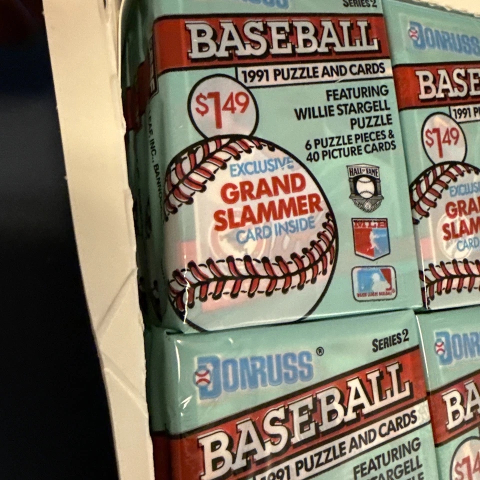 Caja de cera para violonchelo de béisbol Donruss Series 2 1991 de fábrica 24 paquetes jumbo Foto 3 de 4