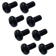 Rear License Plate Screws Black Compatible With Audi And M6-1.0 X 12mm