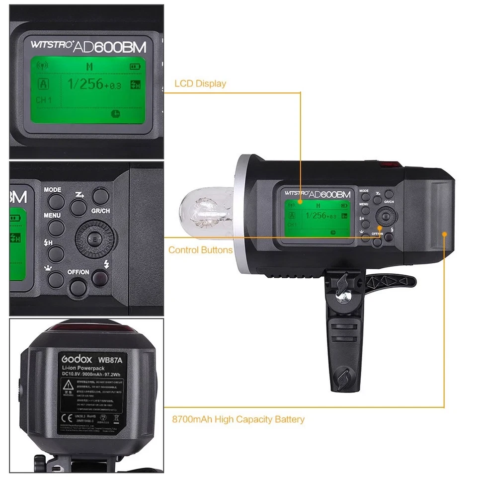 US Godox AD600BM Bowens Mount 600Ws GN87 High Speed Sync Outdoor flash Monolight - Image 4 of 4