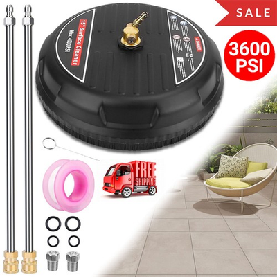 #ad New 15quot; Pressure Washer Surface Cleaner 4000 PSI 2 Extension Wand for Deck AAN $35.99