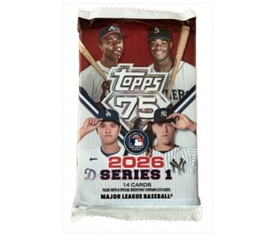 1pk 2026 Topps 75 ''Series 1'' Baseball Cards 14-Card Factory Sealed MLB Pack