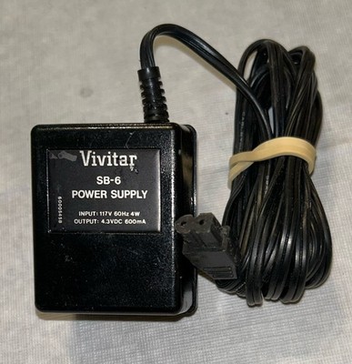 Vivitar Power Supply SB-6 SB6 AC Adapter for Electronic Flash 4.3VDC 600mA