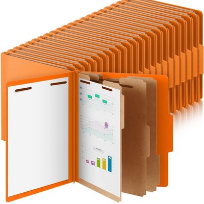 48 Pcs Classification Folders Letter Size, 3 Divider Pressboard File Folder w...