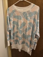 Secret Treasures Womens Small S 4 6 Pullover Sleep Top Shirt High Low Slits New