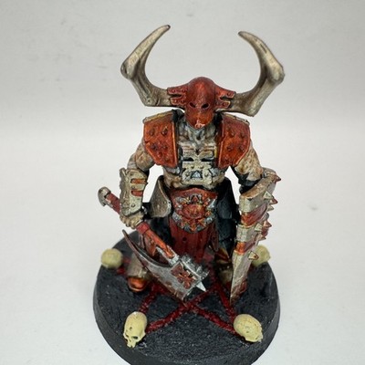 Aspiring Deathbringer Goreaxe Skullhammer Khorne AoS GW Painted MN-11