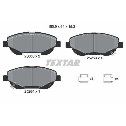 Textar 2500601 Bremsbelagsatz Scheibenbremse Vorderachse FüR Toyota-image