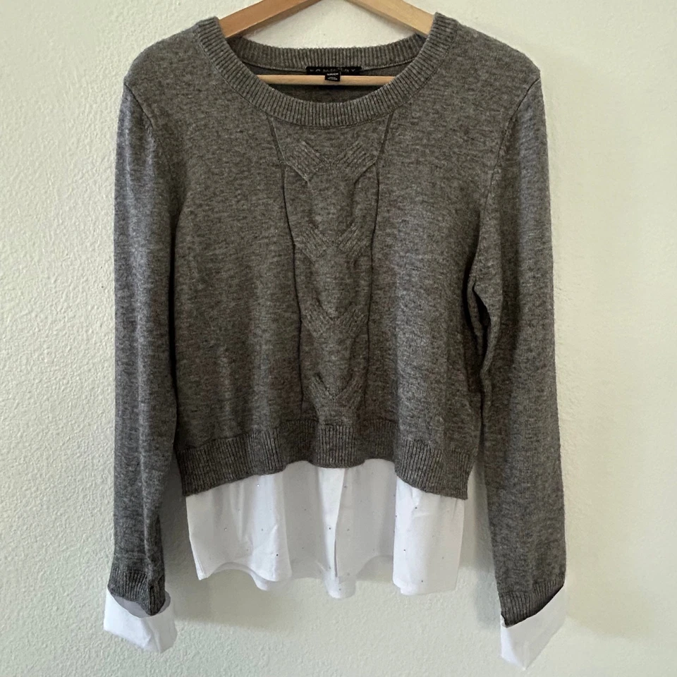 Suéter Combo Laundry Mujer Gris Lagenlook Dinero Antiguo Silencioso Lujo Talla Pequeño Foto 2 de 4