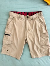 Iron Co Khaki Cargo Shorts Mens 32 Performance Stretch Utility Hiking Outdoor