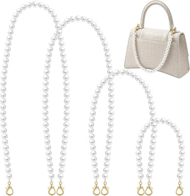 4 Pcs Pearl Purse Chain, Pearl Handbag Straps Short Long Handle  Bag Charm Chain