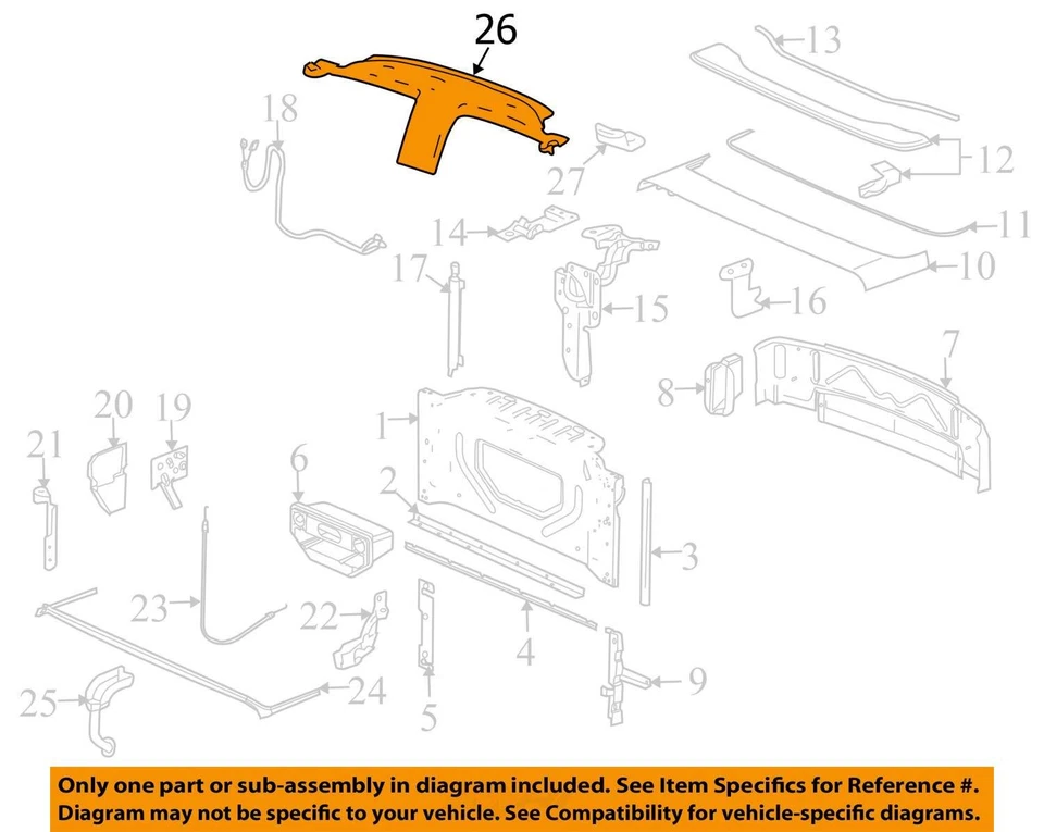 PANEL CHEVROLET SSR 2004-2006 15103065 - NUEVO OEM 15103065 Foto 2 de 3